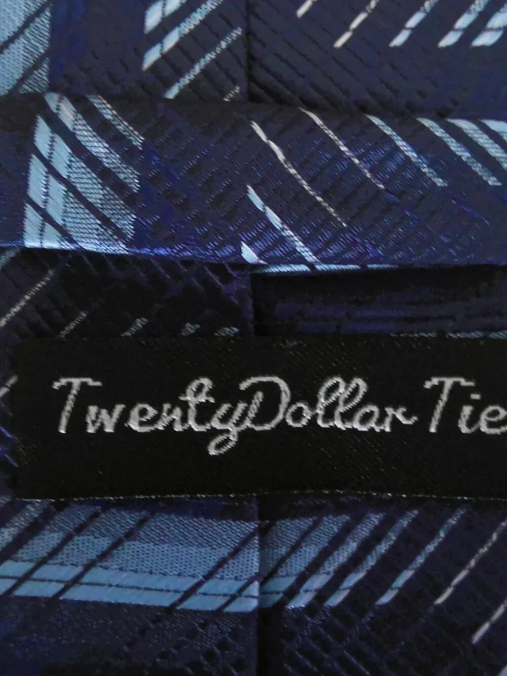 Twenty Dollar Tie Shades of Blue Handmade 100% Silk Extra Long 3 3/4